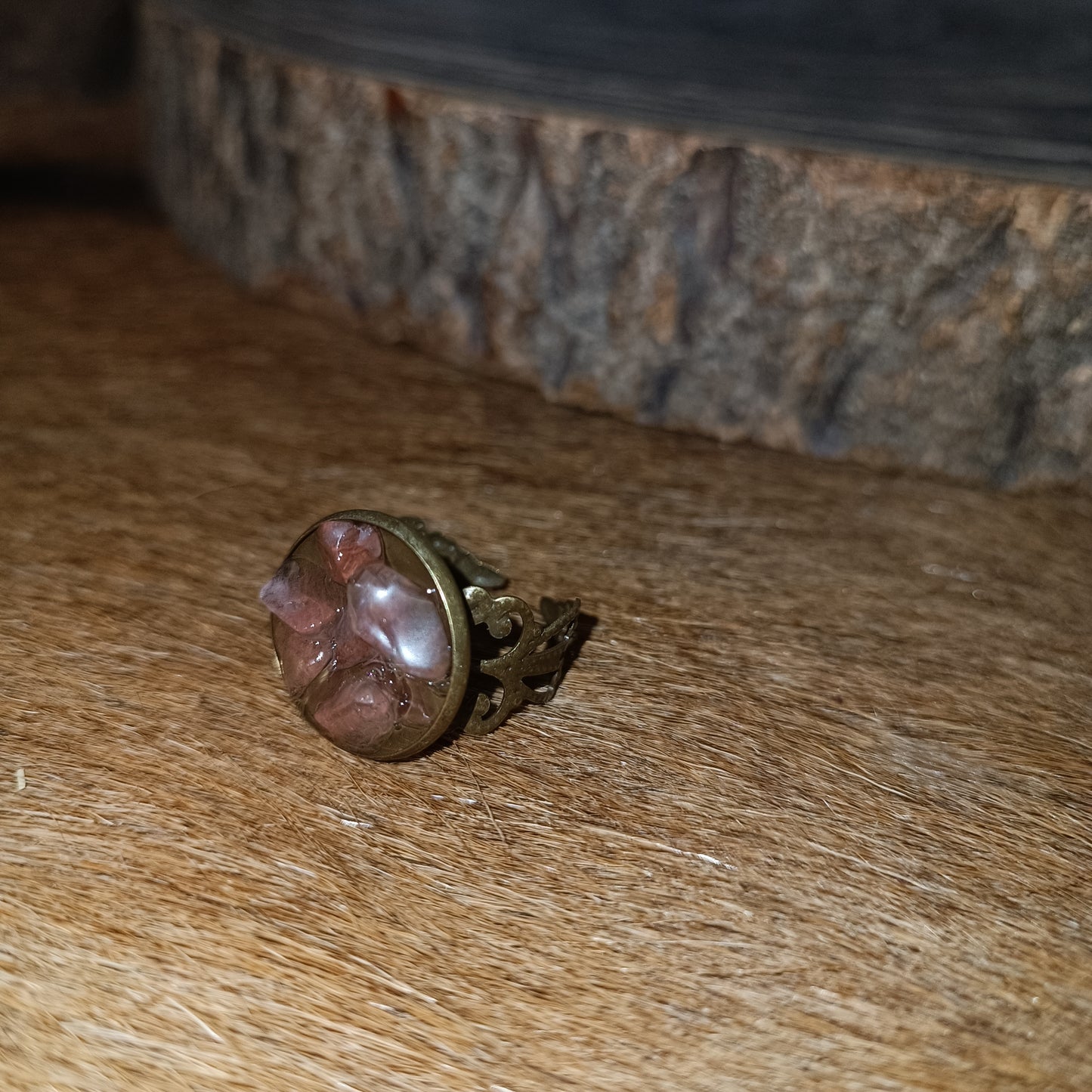 Bague Quartz cerise